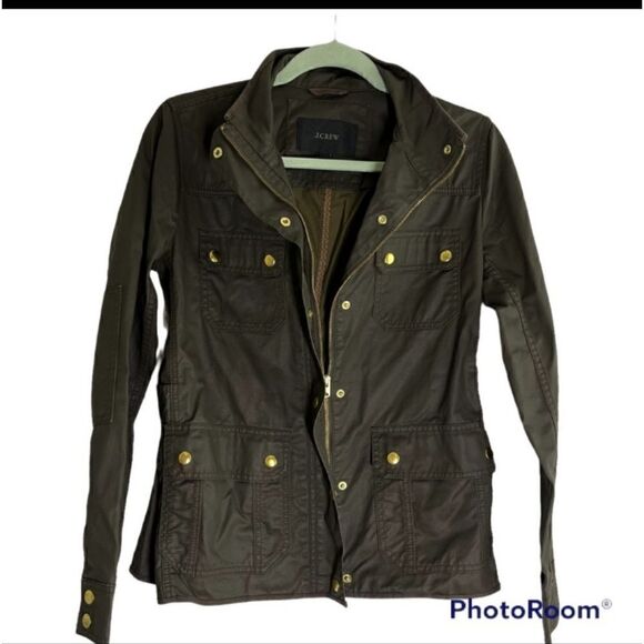 J CREW Downtown Field Jacket Green/Brown - Picture 6 of 14